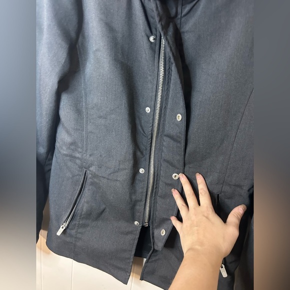 ZARA Man, Size M, black rain jacket, thick/heavy, full front zip, hidden hood - Picture 5 of 14